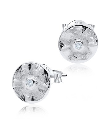 Rough Round Silver Stud Earring STS-3563